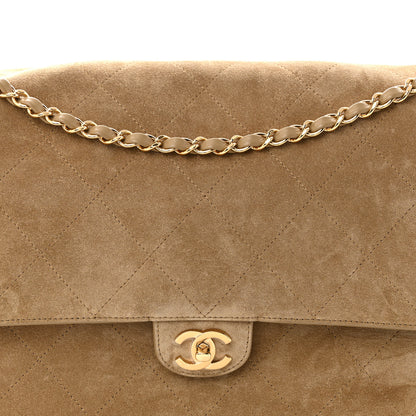 Chanel Suede Calfskin Souplissimo Maxi Flap Dark Beige 8 of 10