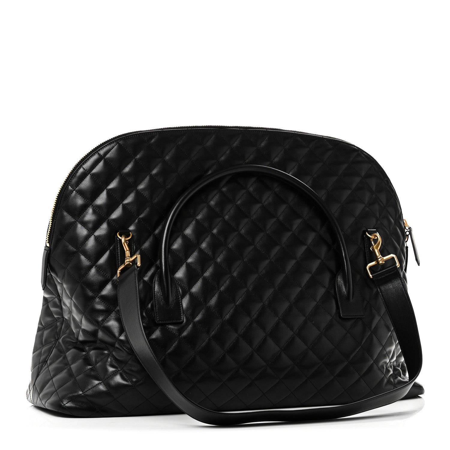 Saint Laurent Calfskin Quilted ES Giant Travel Bag Black 2 of 9