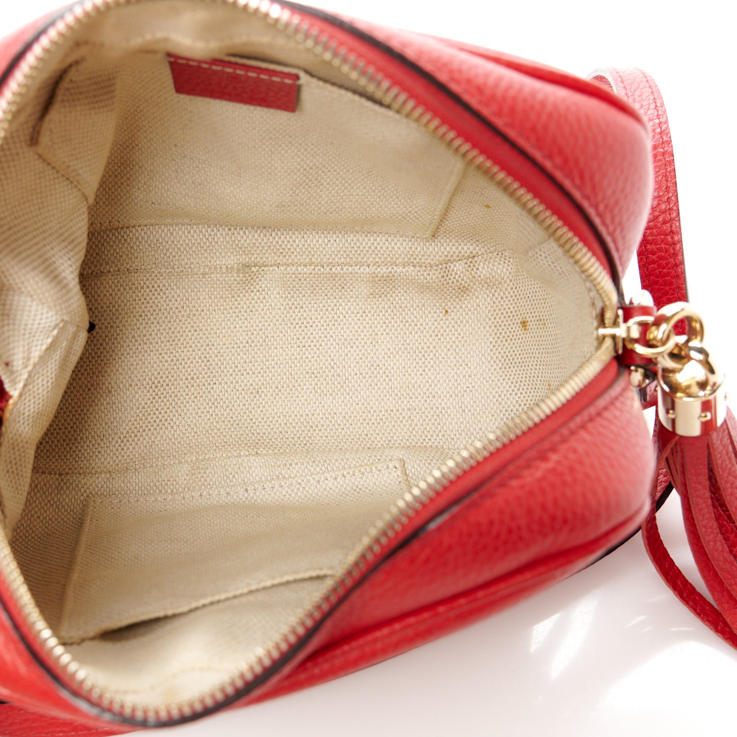 Pebbled Calfskin Small Soho Disco Bag Tabasco Red