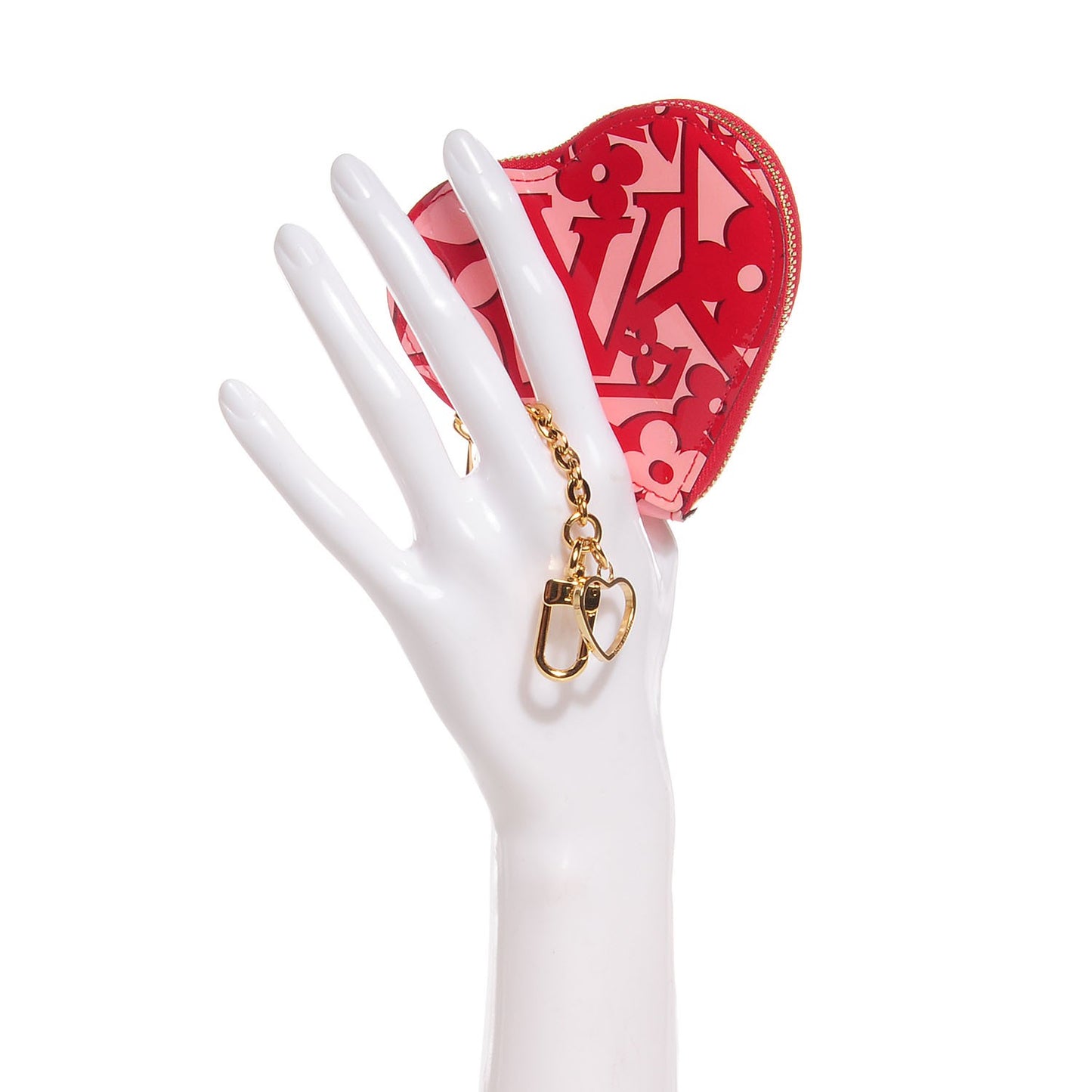Patent Sweet Monogram Coeur Heart Coin Purse Pomme D'Amour