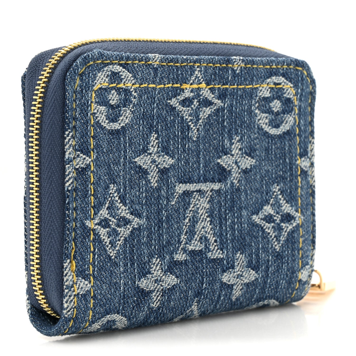 Louis Vuitton Denim Monogram Zippy Coin Purse Blue 3 of 8
