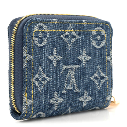 Louis Vuitton Denim Monogram Zippy Coin Purse Blue 3 of 8