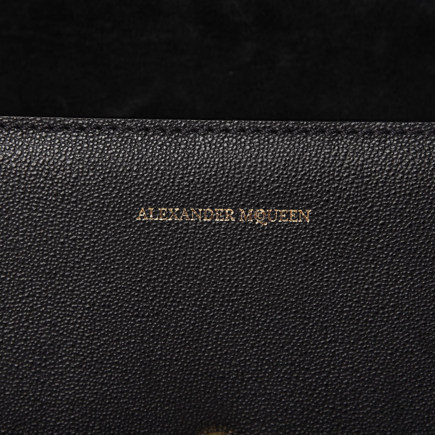 Alexander McQueen Grained Calfskin Small Insignia Flap Black 9 of 10