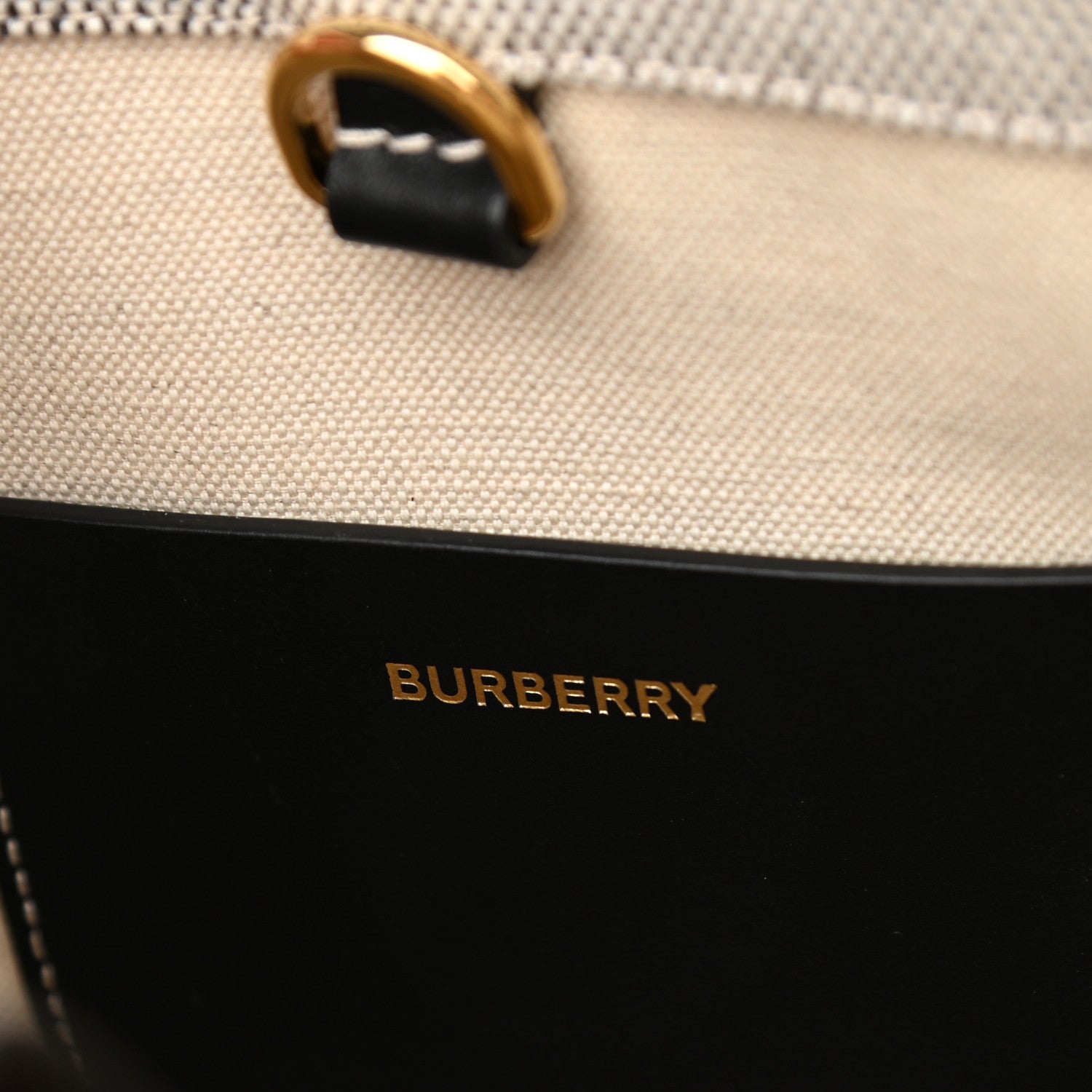 Burberry Canvas Smooth Calfskin Mini Two Tone Freya Tote Black 6 of 9