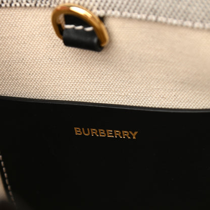 Burberry Canvas Smooth Calfskin Mini Two Tone Freya Tote Black 6 of 9
