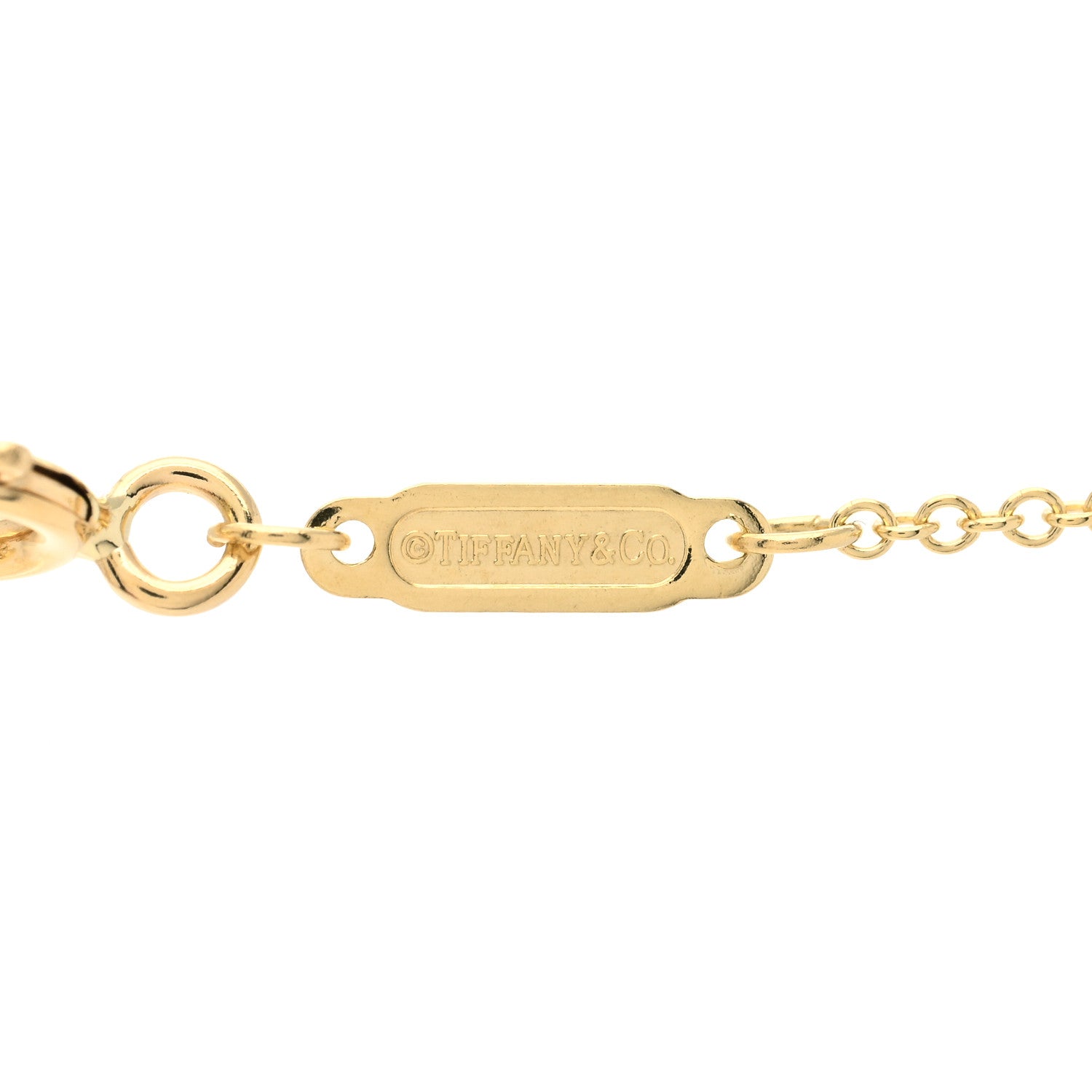 Tiffany 18K Yellow Gold Large T Smile Pendant Necklace 5 of 5