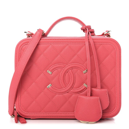 Chanel Caviar Quilted Medium CC Filigree Vanity Case Pink 1 of 11