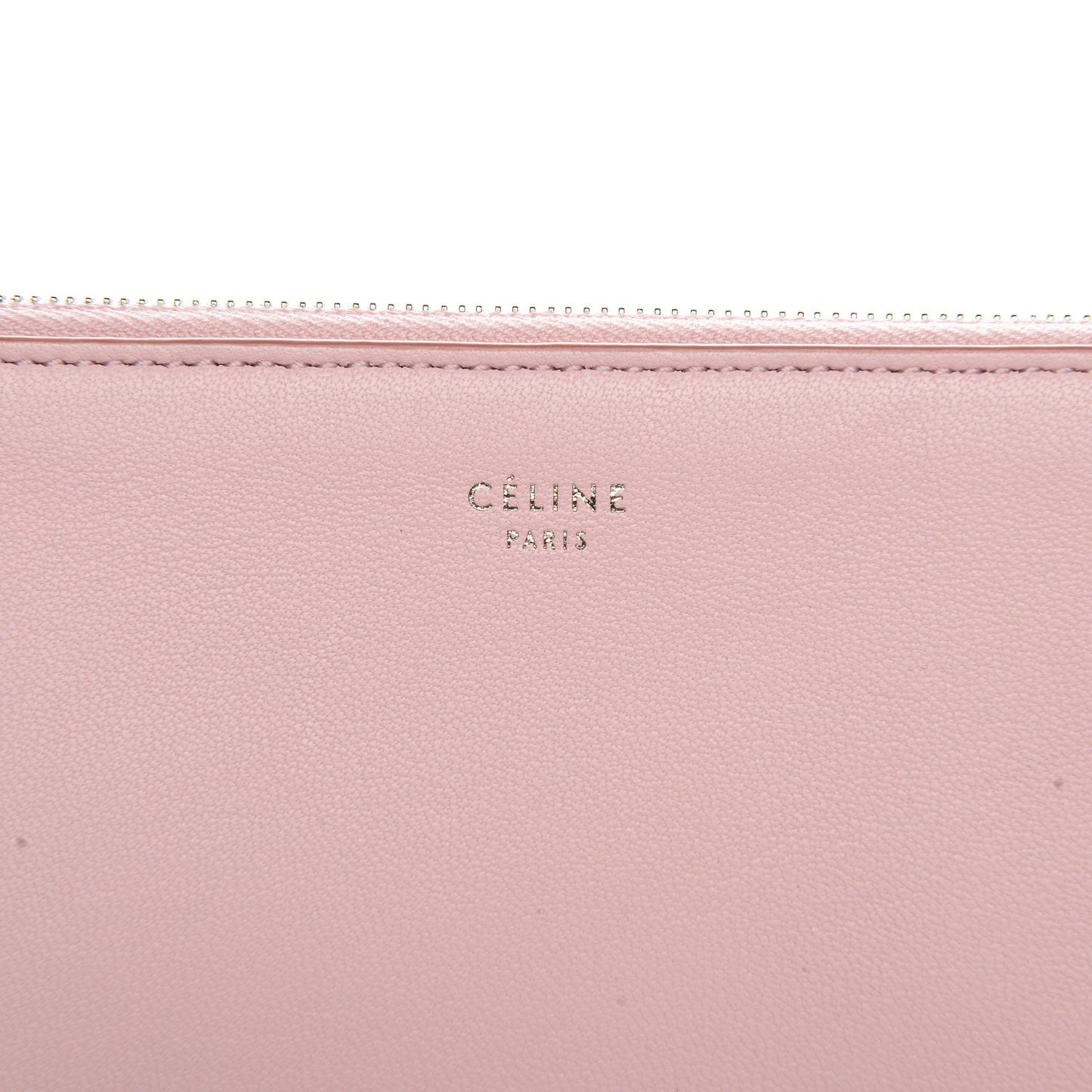 Lambskin Bi-Color Solo Clutch Pouch Pale Pink Espresso