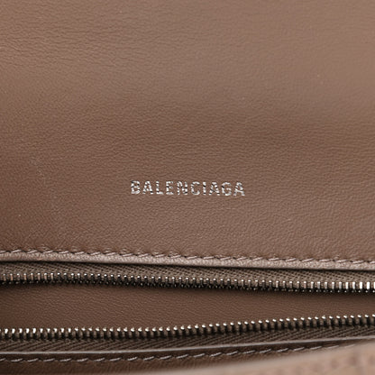 Balenciaga Shiny Calfskin Crocodile Embossed Small Hourglass Top Handle Bag Mink Grey 6 of 11