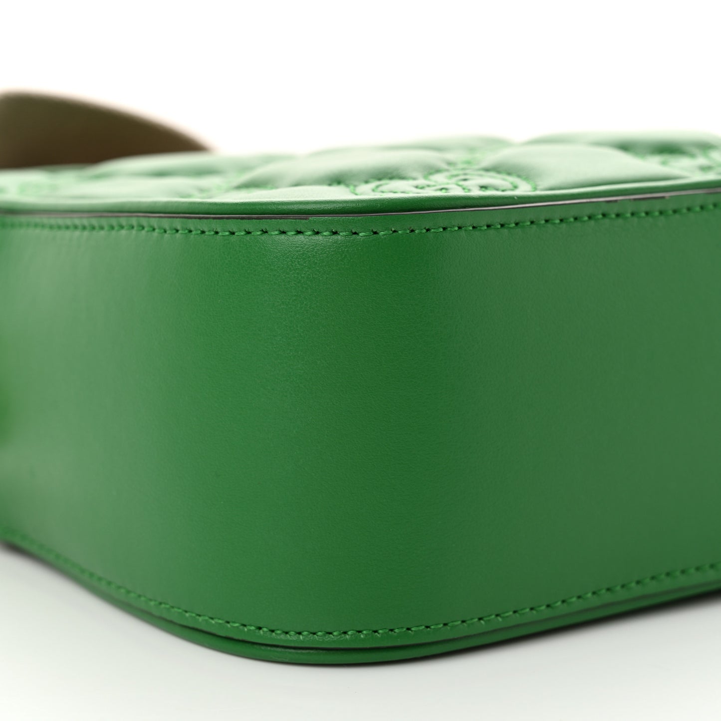 Calfskin GG Matelasse Shoulder Bag Spring Green Natural