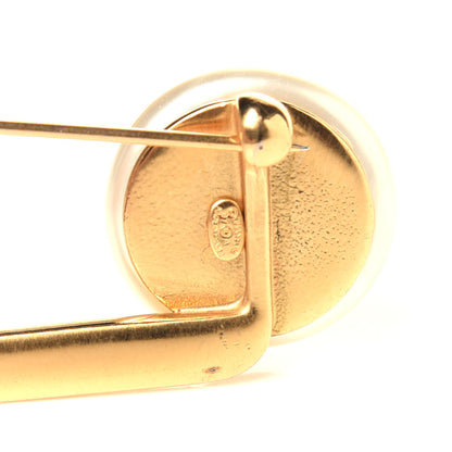 Chanel Pearl Safety Pin Brooch Gold 7 of 7