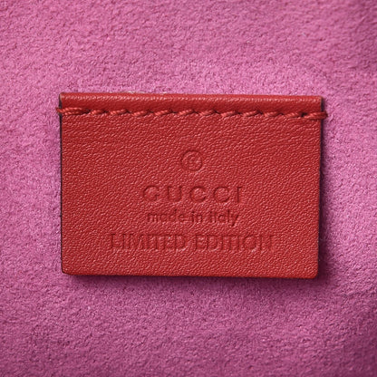 Gucci GG Supreme Monogram Bosco Patch Zip Pouch Beige Malva Hibiscus Red 12 of 13