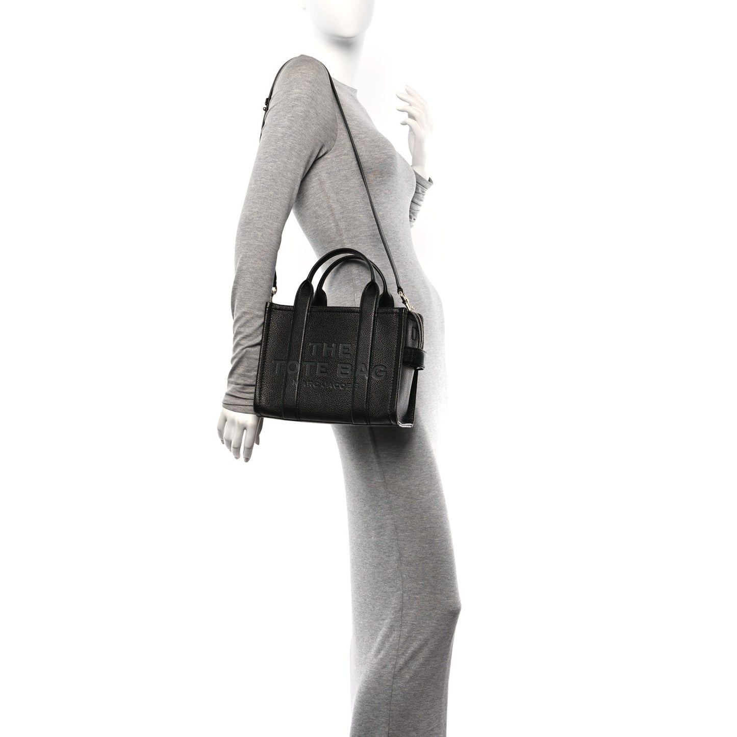 Grained Calfskin Small The Tote Bag Black