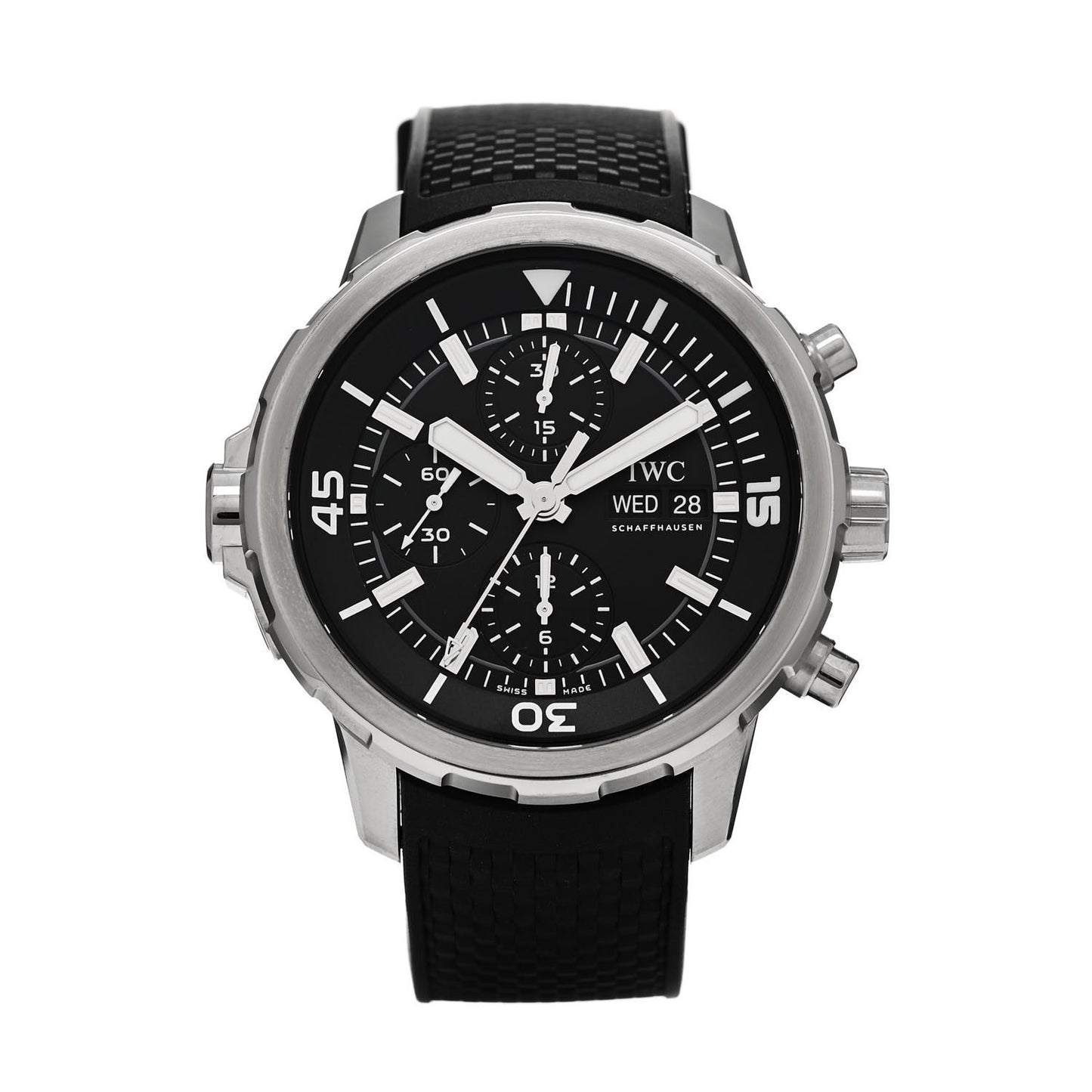 Stainless Steel Rubber 44mm Aquatimer Chronograph Automatic Watch Black IW376803