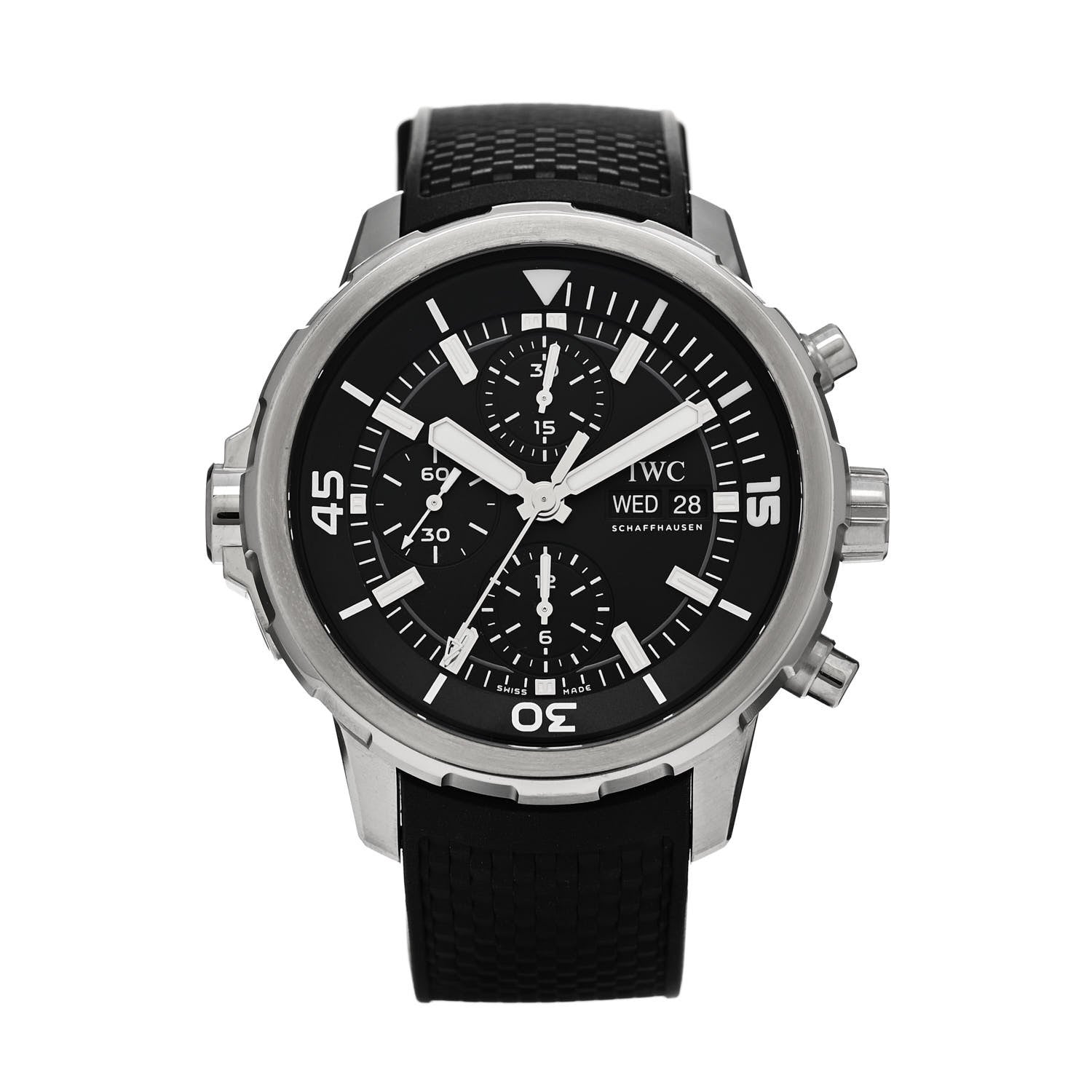 IWC Stainless Steel Rubber 44mm Aquatimer Chronograph Automatic Watch Black IW376803 1 of 5