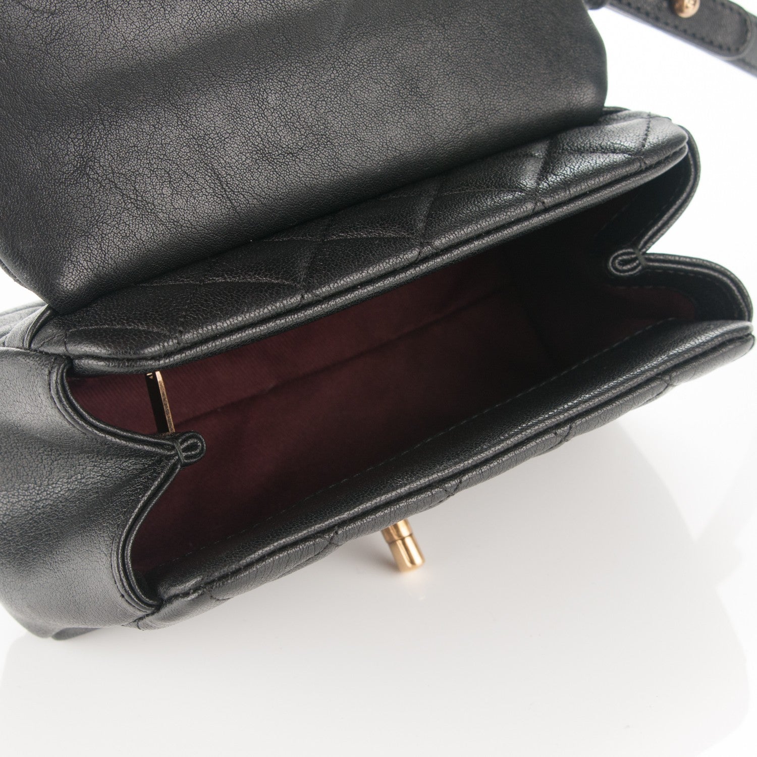Chanel Shiny Sheepskin Quilted Mini Trapezio Flap Black 5 of 7