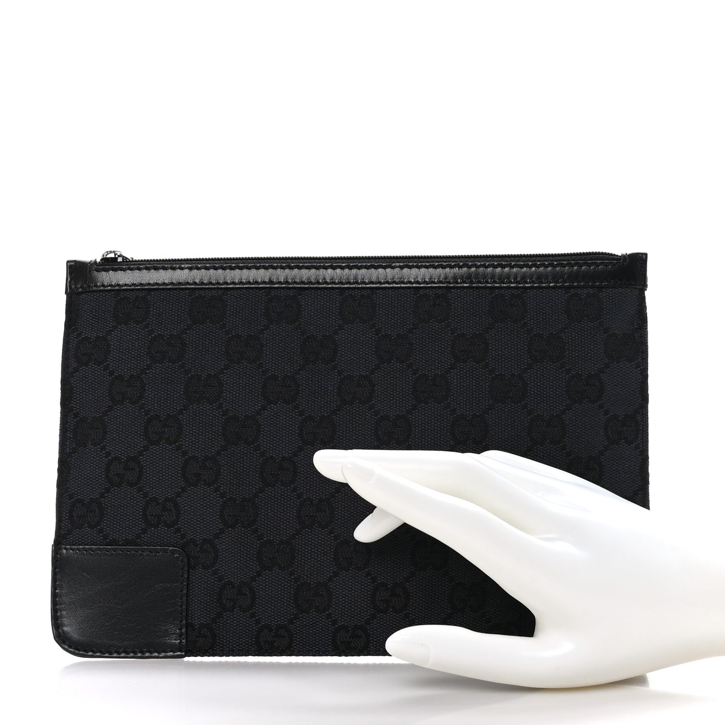 Monogram Zip Pouch Black