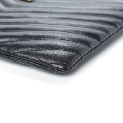 Saint Laurent Calfskin Matelasse Chevron Monogram A5 Wristlet Black 9 of 10
