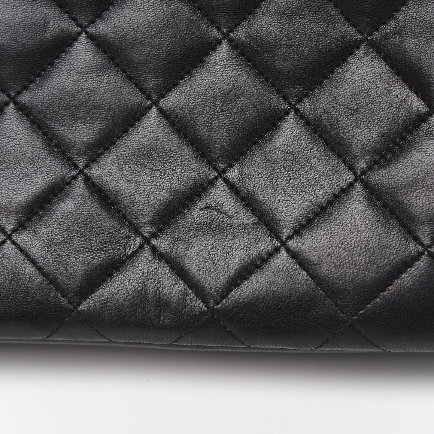 Lambskin Quilted Shoulder Bag Navy Blue