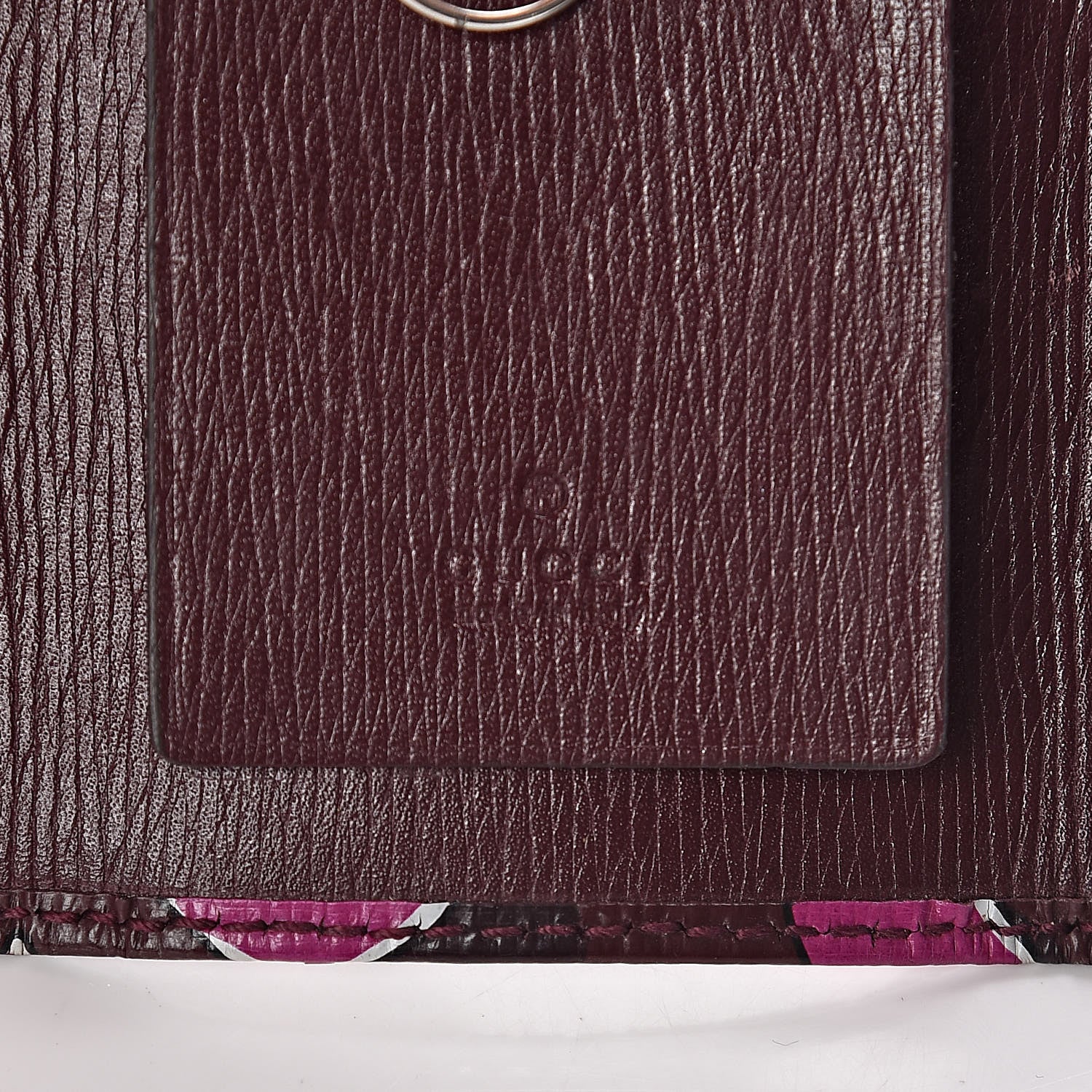 Gucci Calfskin Heartbeat Print Key Holder New Wine 6 of 7