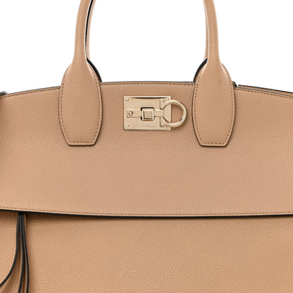 Salvatore Ferragamo Calfskin The Studio Bag Almond 7 of 12