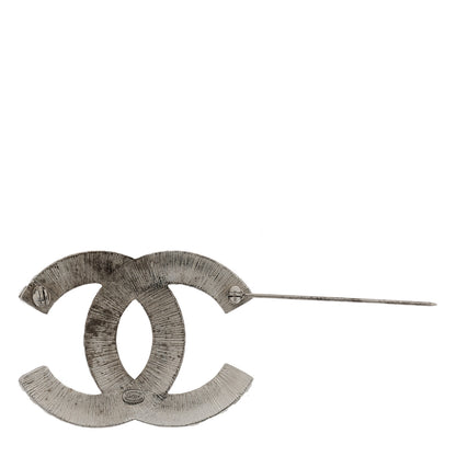 Chanel Baguette Crystal CC Brooch Silver 3 of 5