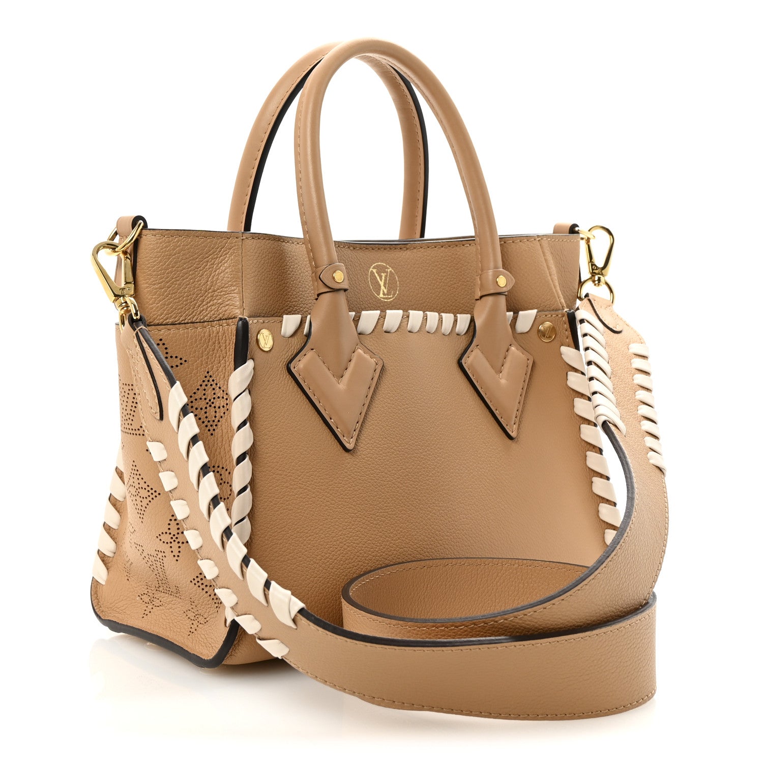 Louis Vuitton Calfskin Mahina Braided On My Side PM Arizona Brown 3 of 9