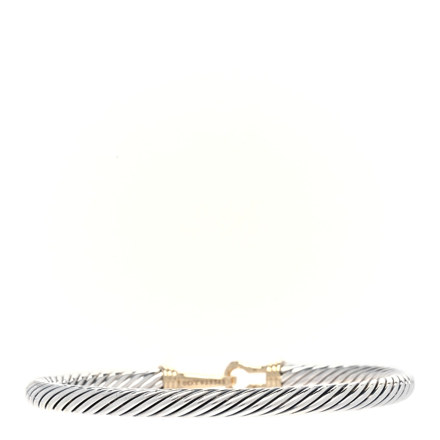 Sterling Silver 14K Yellow Gold 5mm Cable Classic Buckle Bracelet