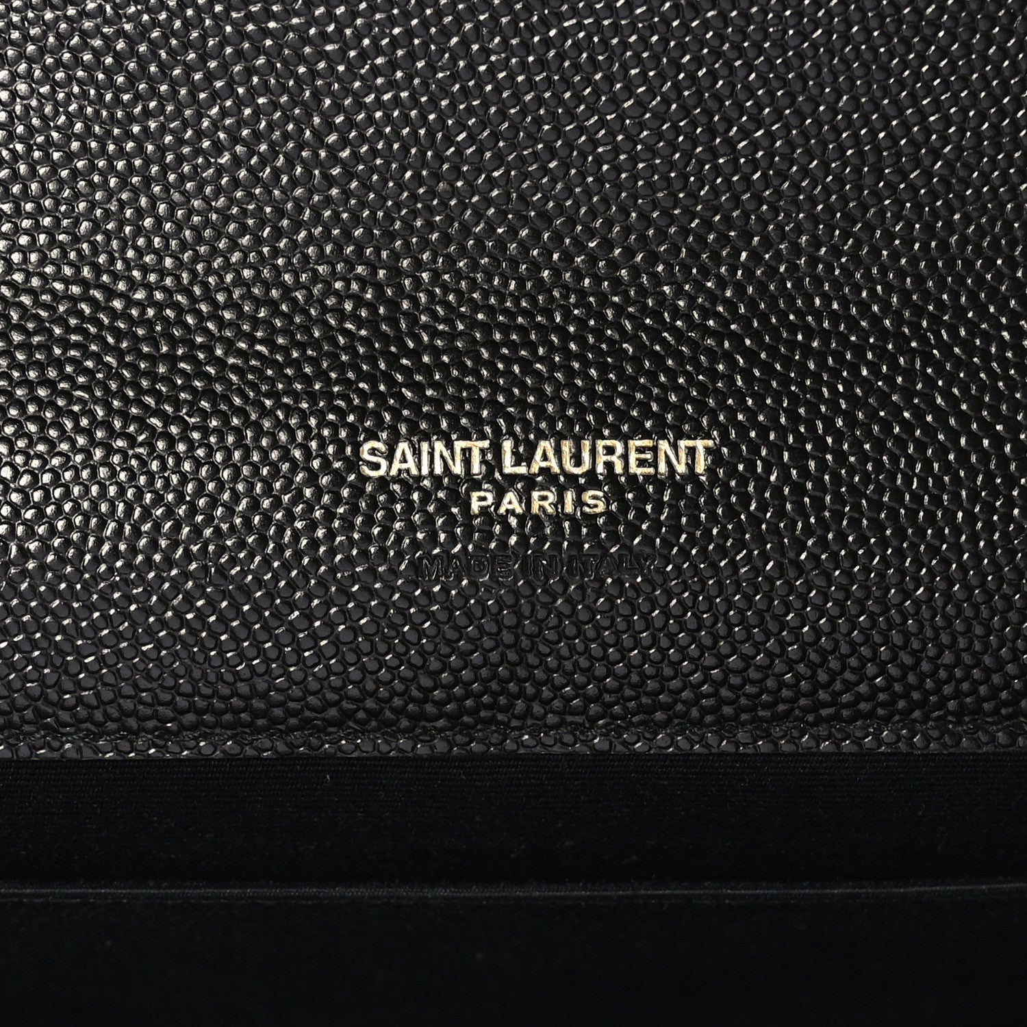 Saint Laurent Grain De Poudre Matelasse Chevron Monogram Envelope Clutch Black 6 of 8
