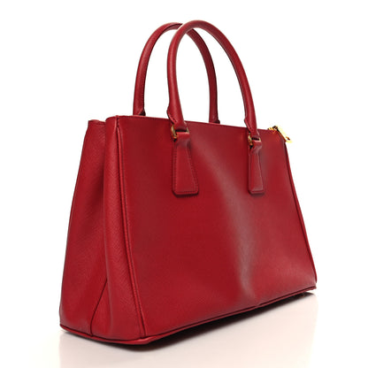 Prada Saffiano Small Galleria Double Zip Tote Fuoco 3 of 11