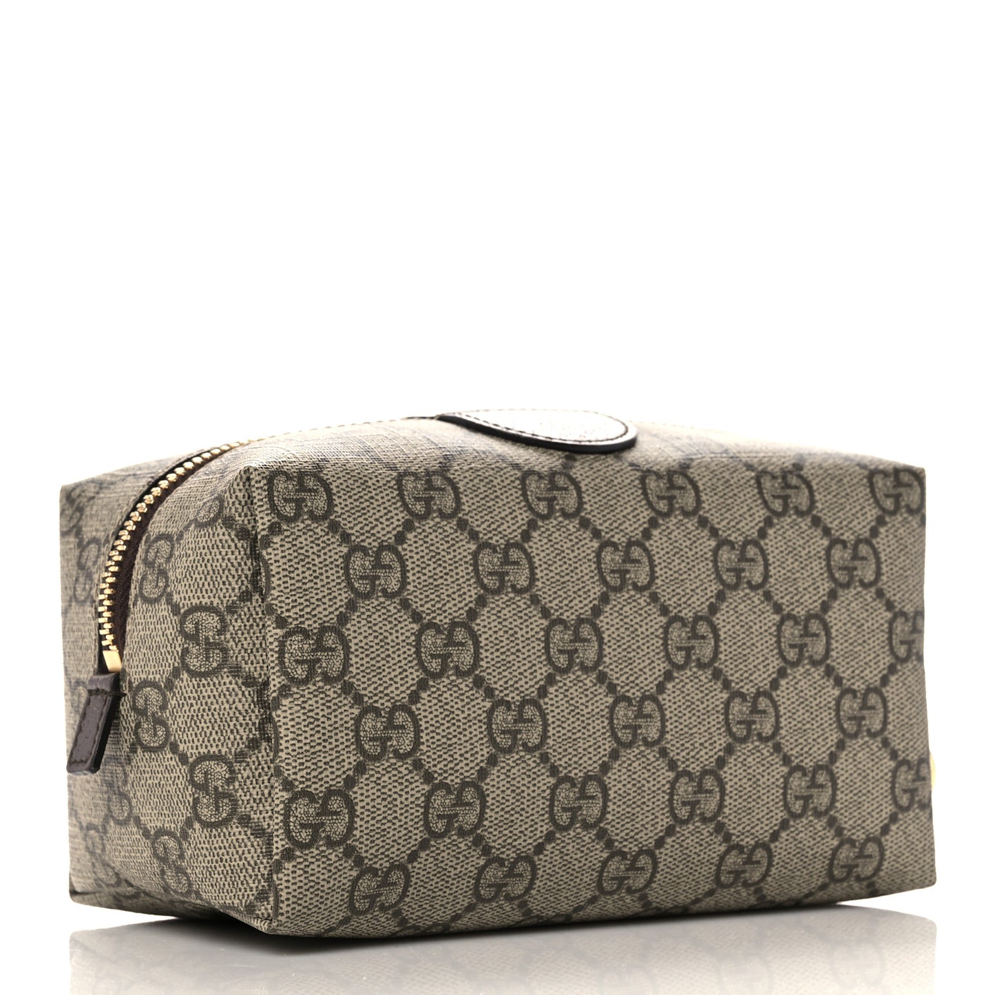 Soft GG Supreme Monogram Calfskin Medium Ophidia Cosmetic Case Beige Ebony New Acero
