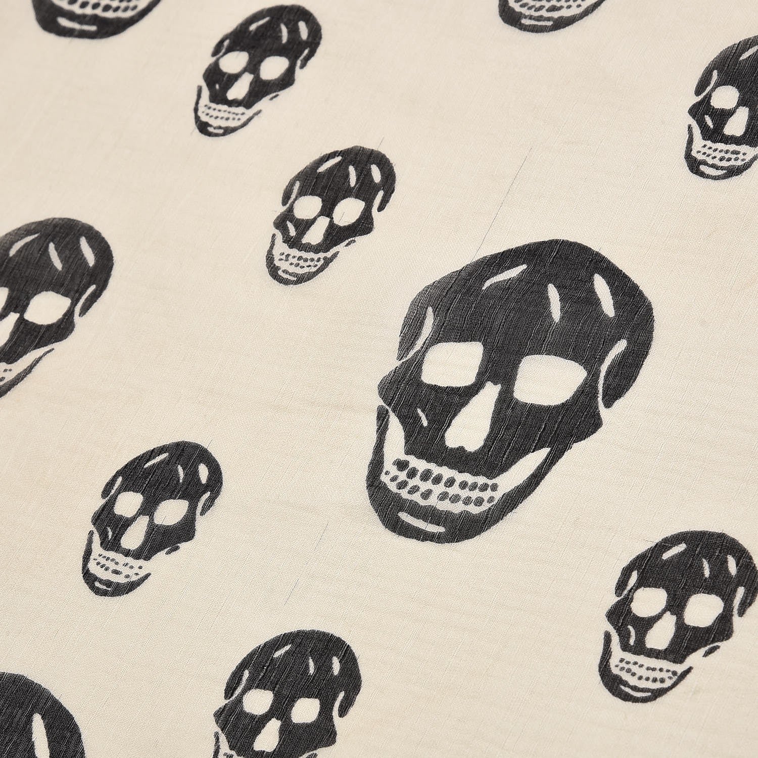 Alexander McQueen Silk Chiffon Skull Scarf Ivory Black 6 of 12