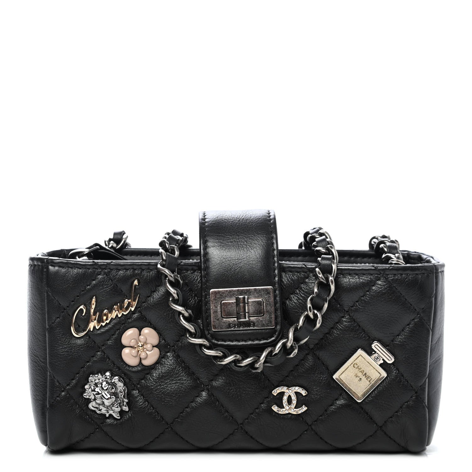 Chanel Aged Calfskin Lucky Charms 2.55 Reissue Mini Clutch With Chain Black 1 of 4