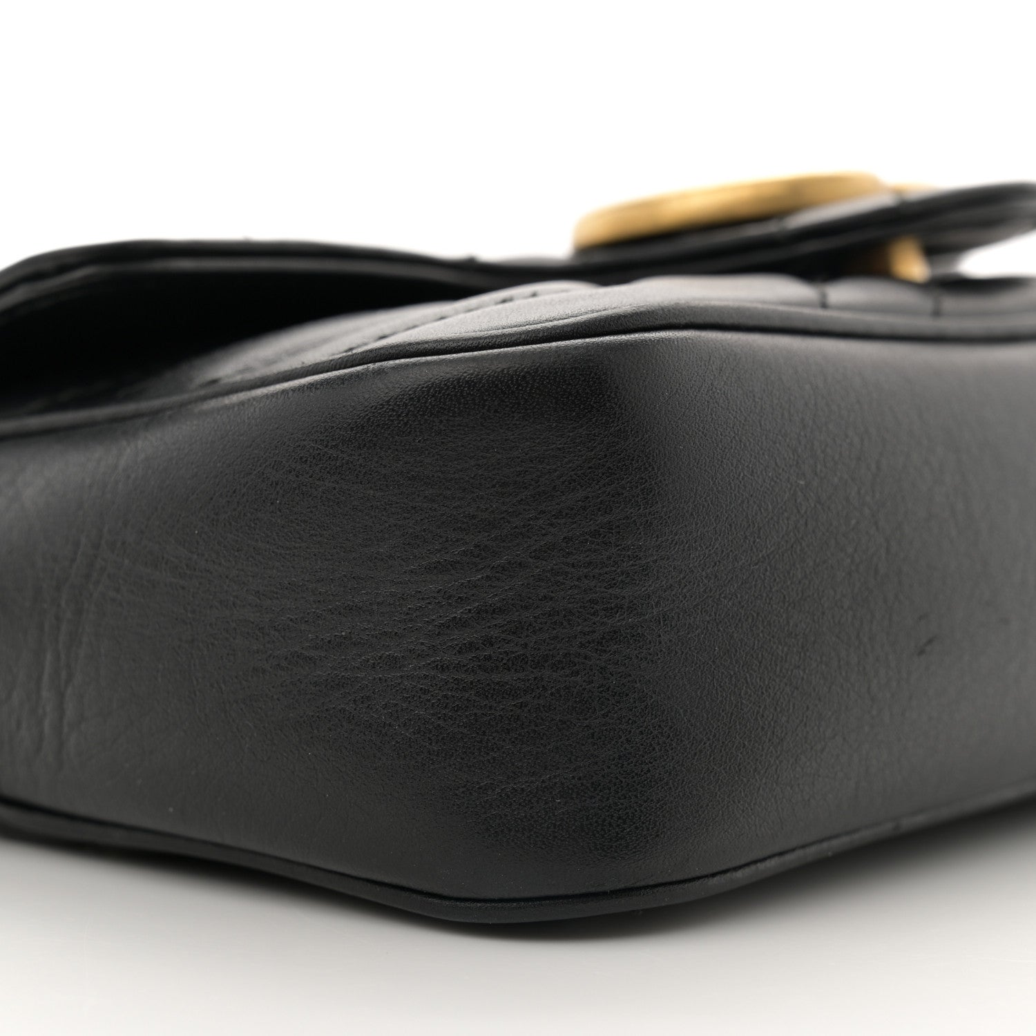 Gucci Calfskin Matelasse Super Mini GG Marmont Shoulder Bag Black 8 of 10