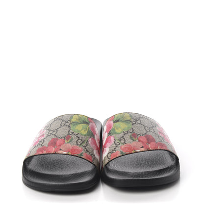Gucci GG Supreme Monogram Blooms Slide Sandals Beige Multicolor 3 of 11