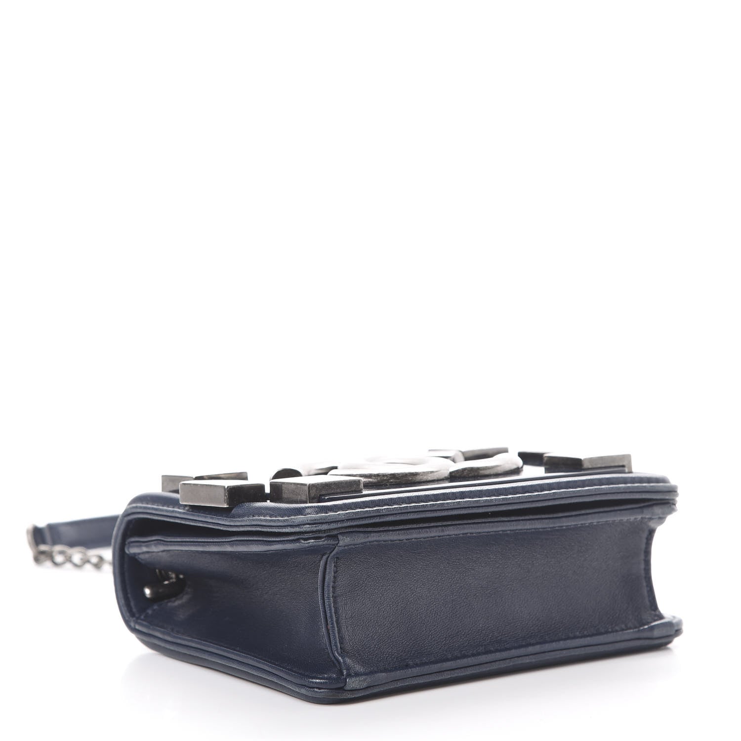 Chanel Plexiglass Patent Mini Boy Brick Flap Navy 3 of 16
