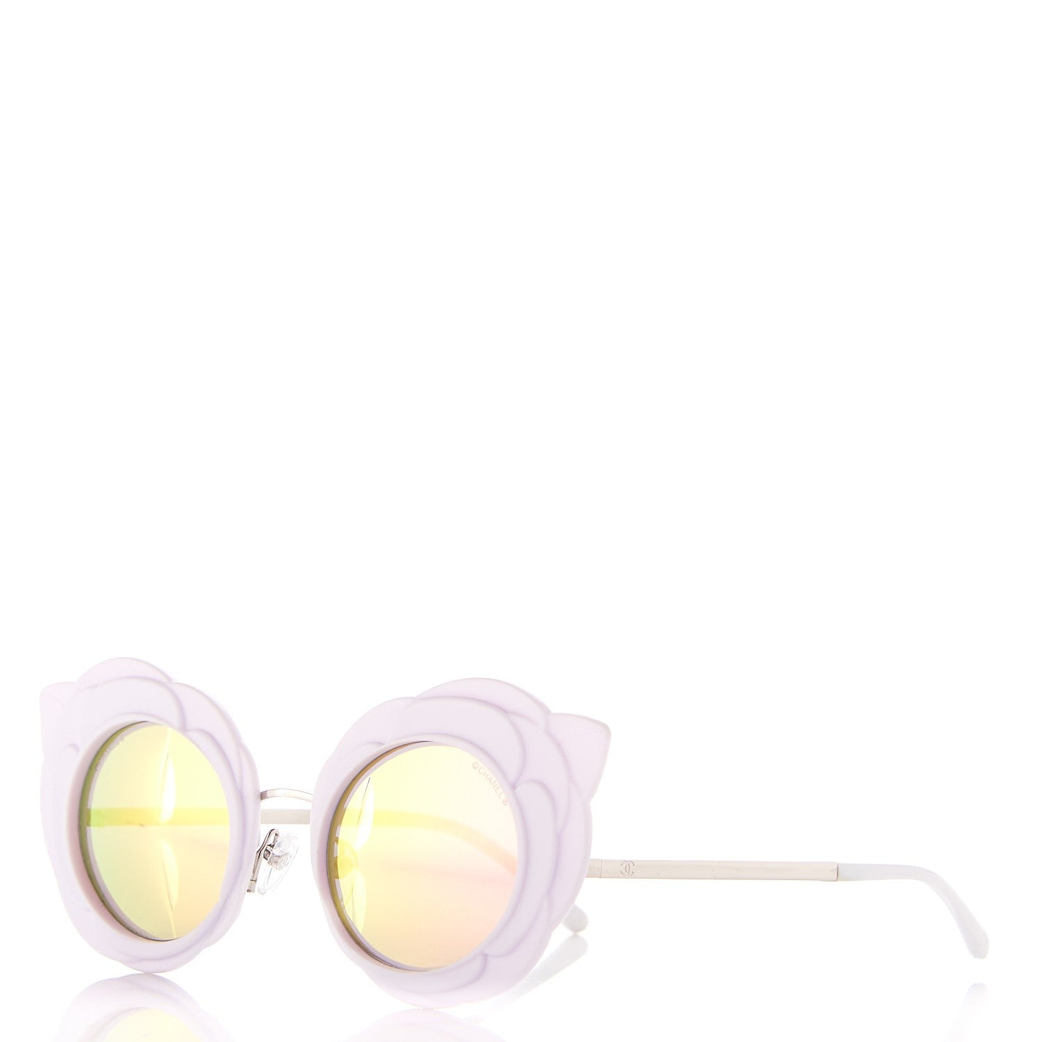Chanel Round Camellia Sunglasses 71198 White 1 of 7