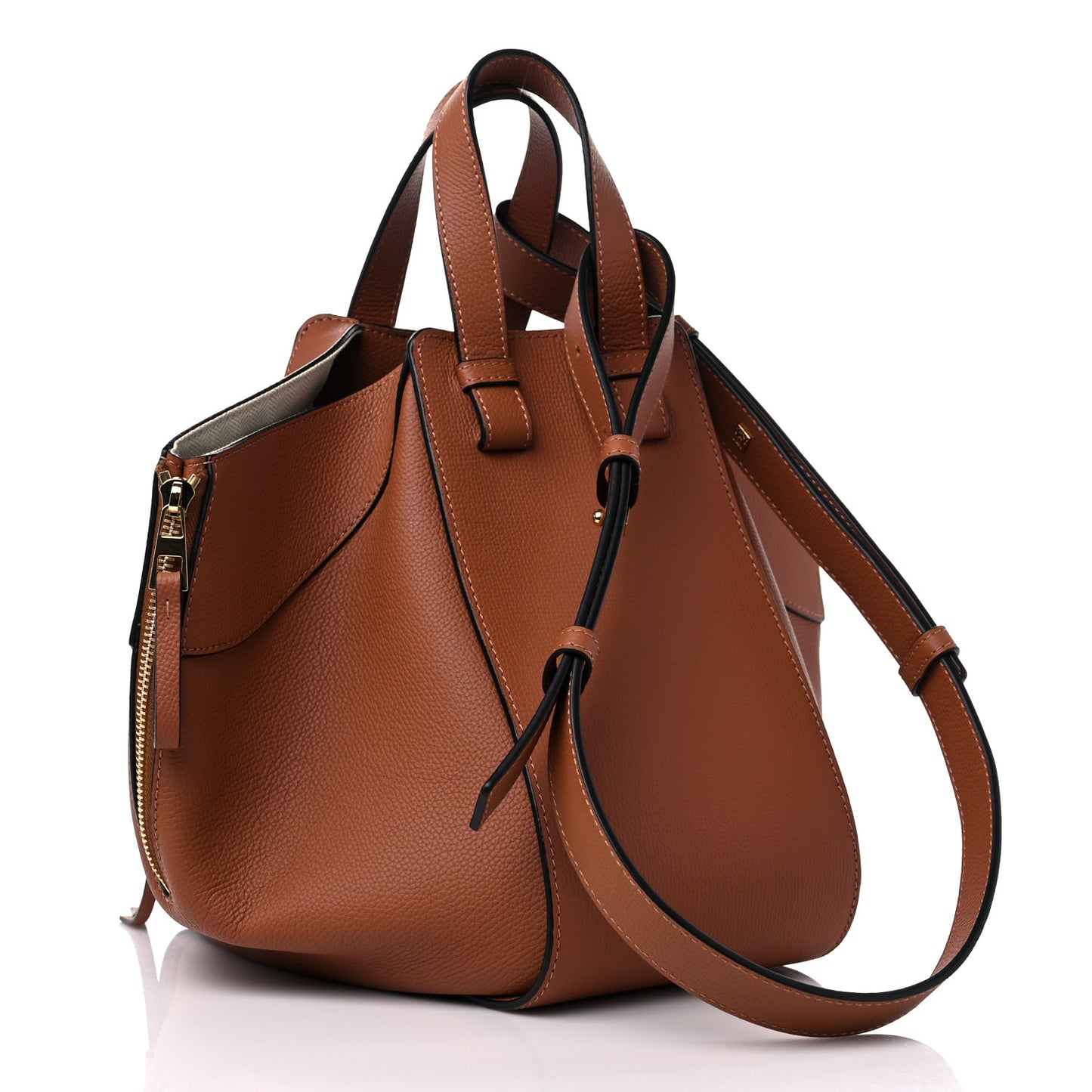 Calfskin Small Hammock Shoulder Bag Tan