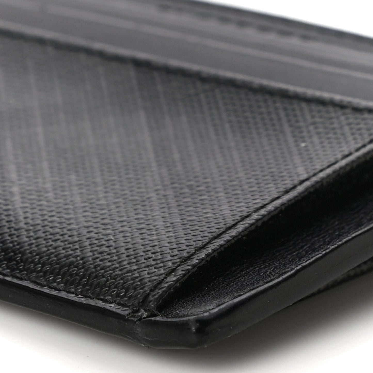 Grained Calfskin London Check Money Clip Card Case Navy Black