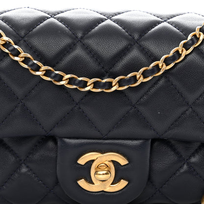 Chanel Lambskin Quilted Mini Pearl Crush Rectangular Flap Navy Blue 8 of 11