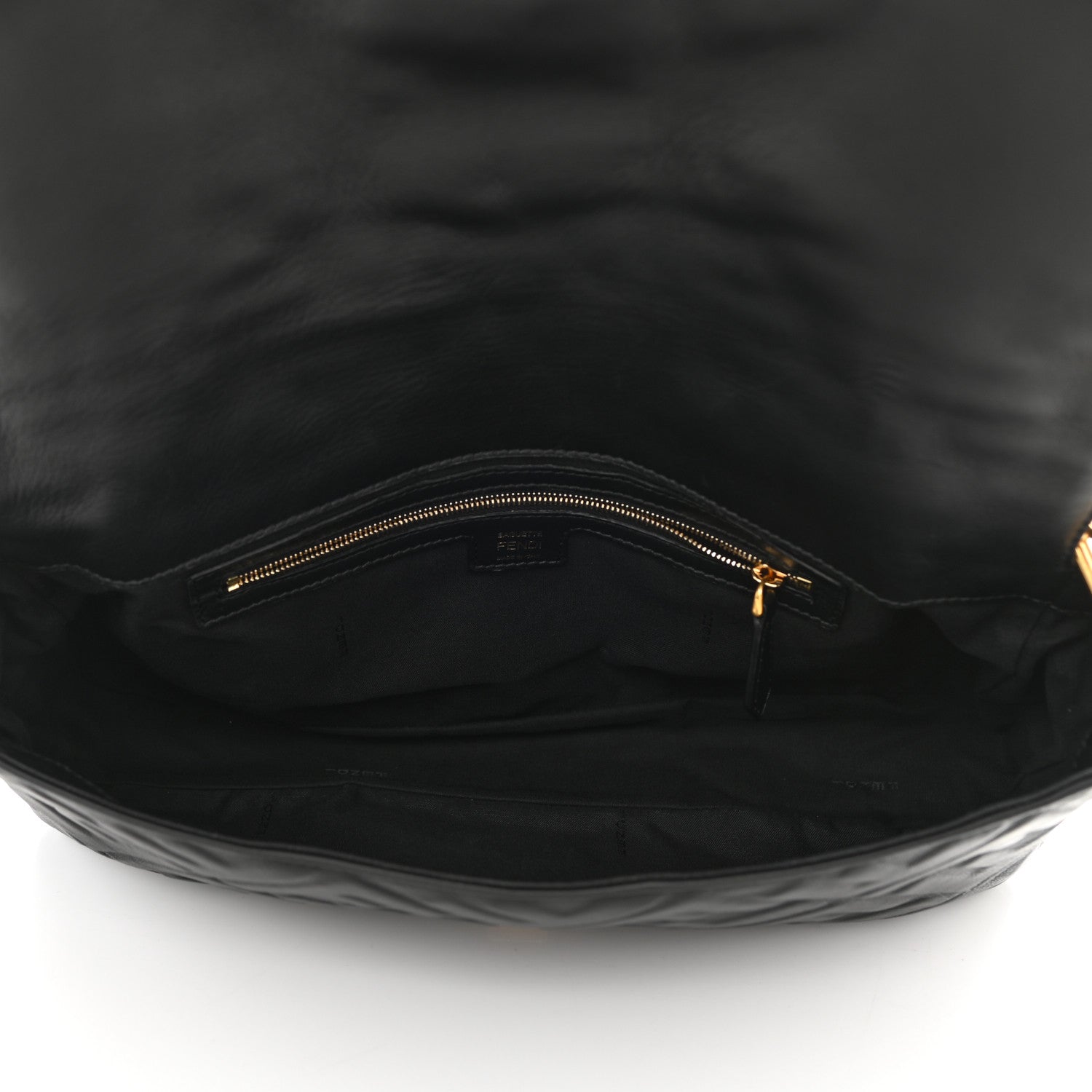 Fendi Nappa FF 1974 Embossed Large Baguette Black 5 of 8