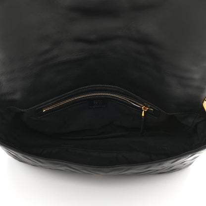 Fendi Nappa FF 1974 Embossed Large Baguette Black 5 of 8