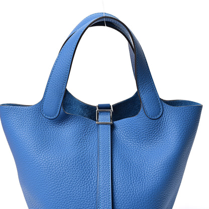 Hermes Taurillon Clemence Picotin Lock 18 PM Mykonos 6 of 9