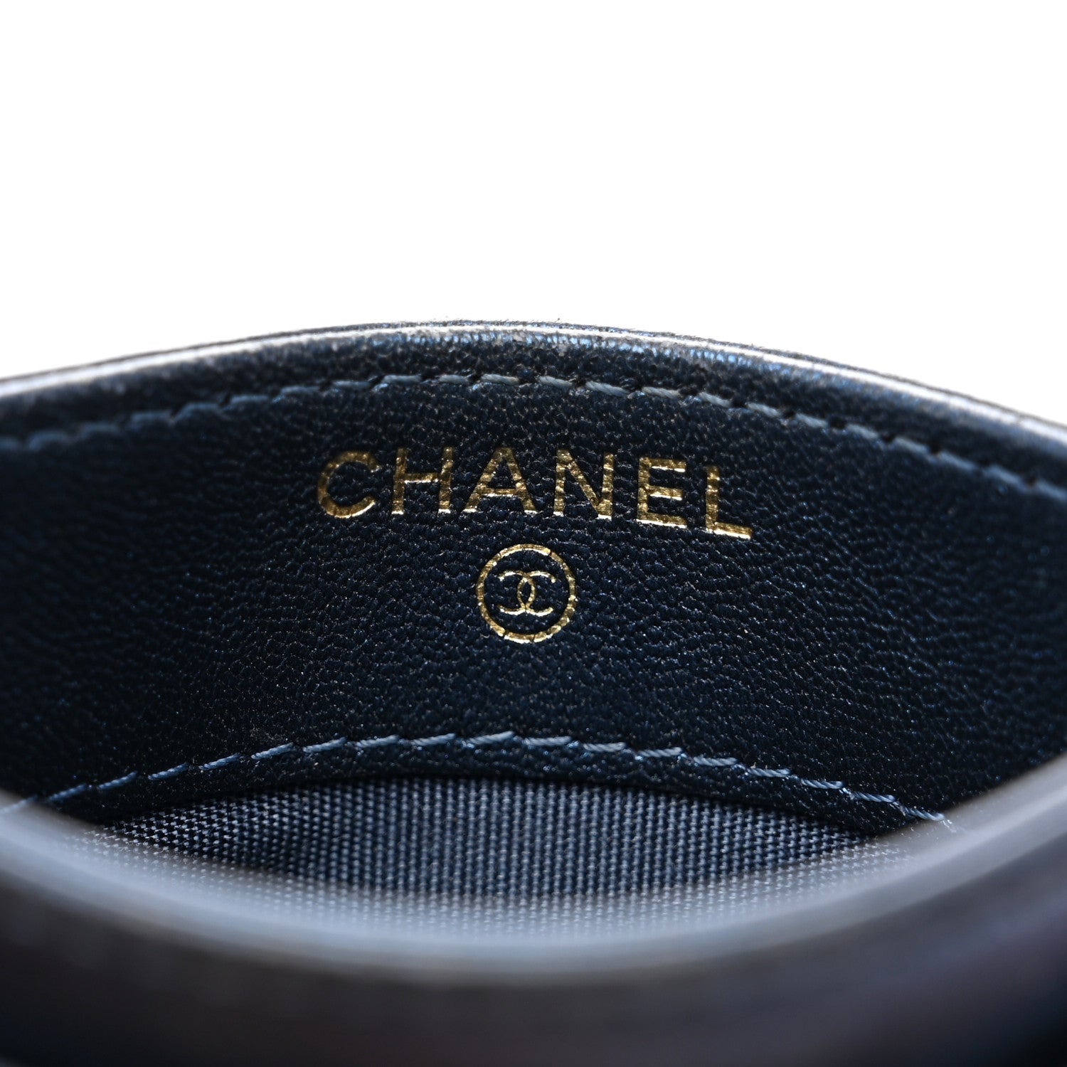 Chanel Metallic Lambskin Quilted Boy Card Holder Blue 6 of 9