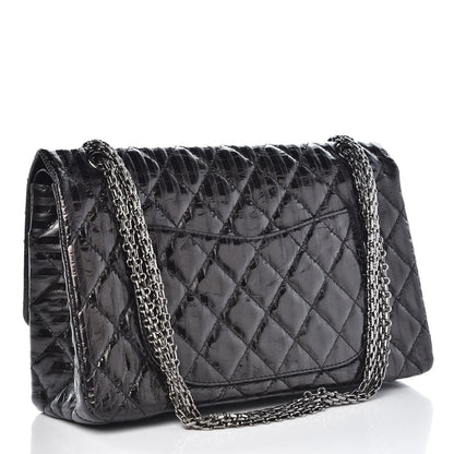 Chanel Metallic Calfskin Striped 2.55 Reissue 227 Flap Black 3 of 8