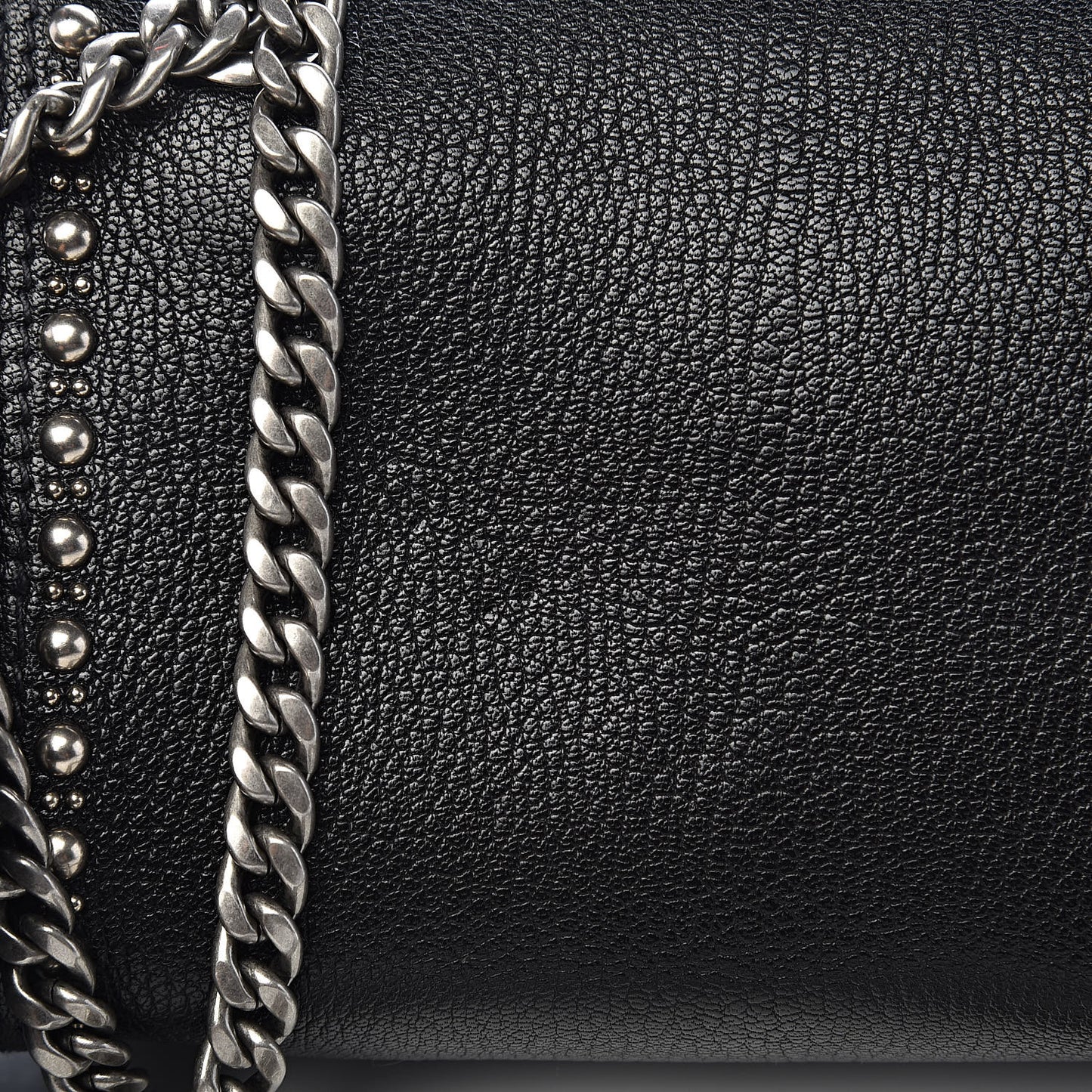 Goatskin Madras Borchie Shoulder Bag Black