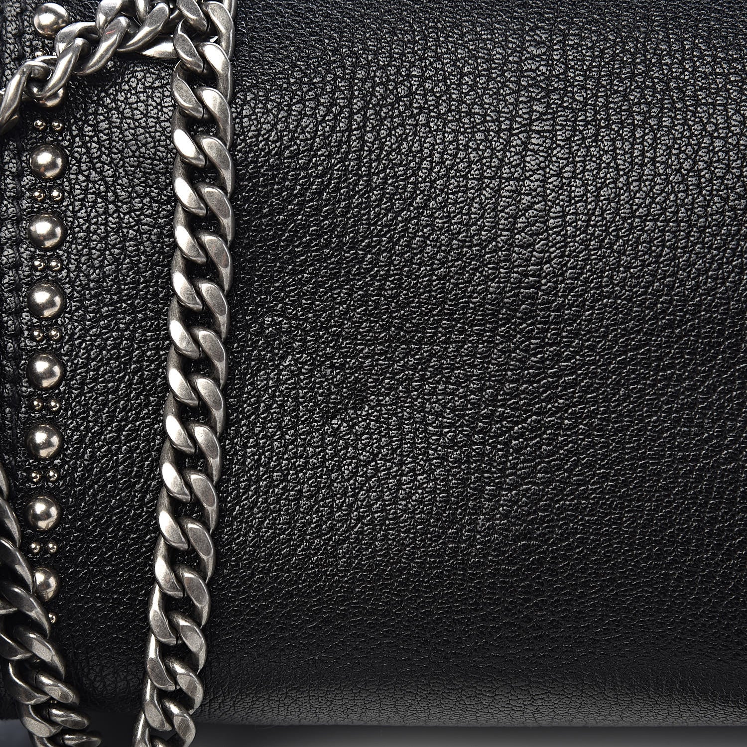 Miu Miu Goatskin Madras Borchie Shoulder Bag Black 8 of 11