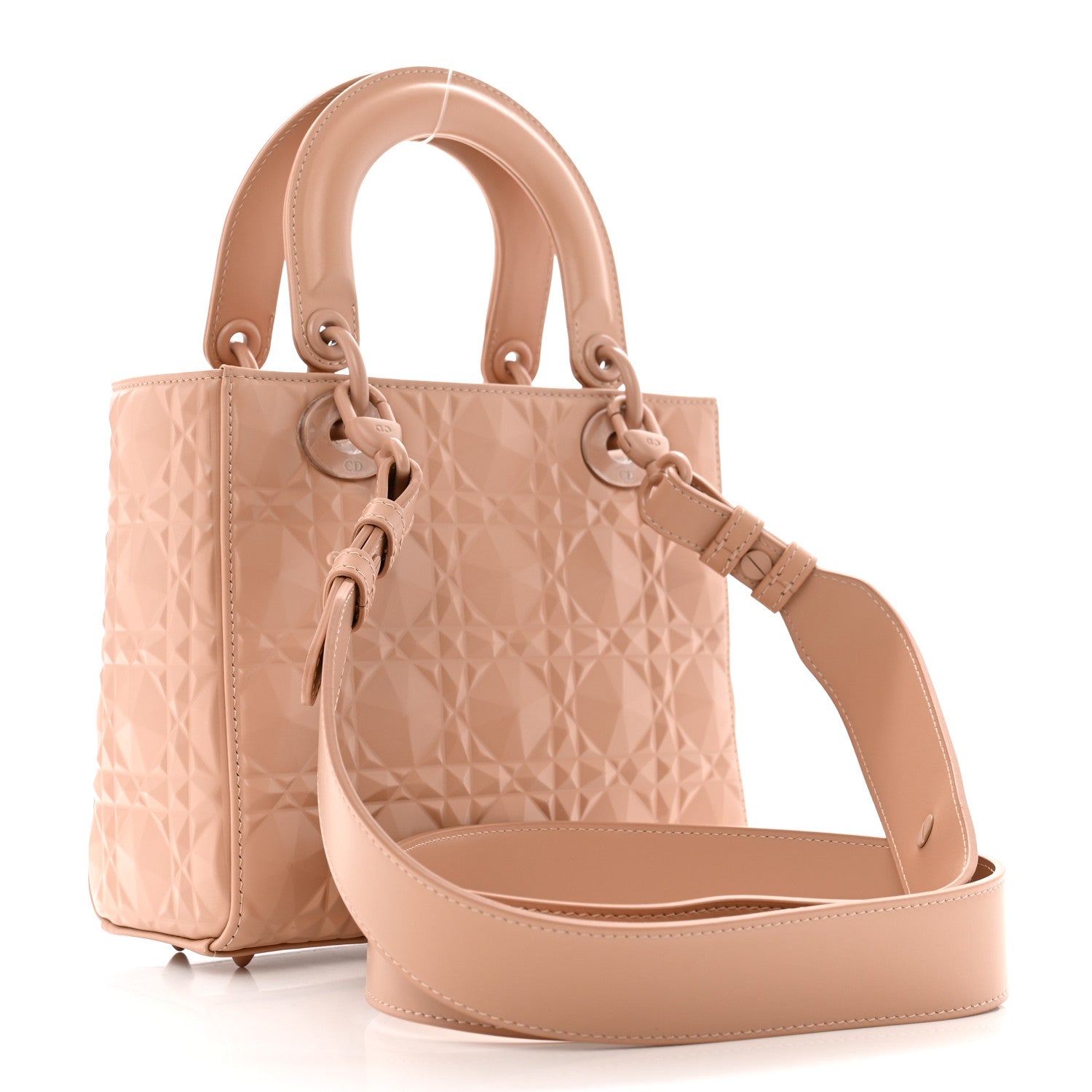 Christian Dior Calfskin Cannage Diamond Small My ABCDior Lady Dior Rose Des Vents 3 of 11