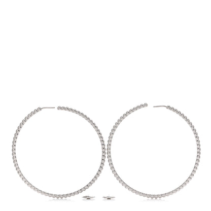 Van Cleef & Arpels 18K White Gold Large Perlee Hoop Earrings 3 of 4