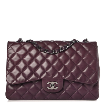 Chanel Lambskin Quilted Jumbo Single Flap Dark Violet 1 of 14